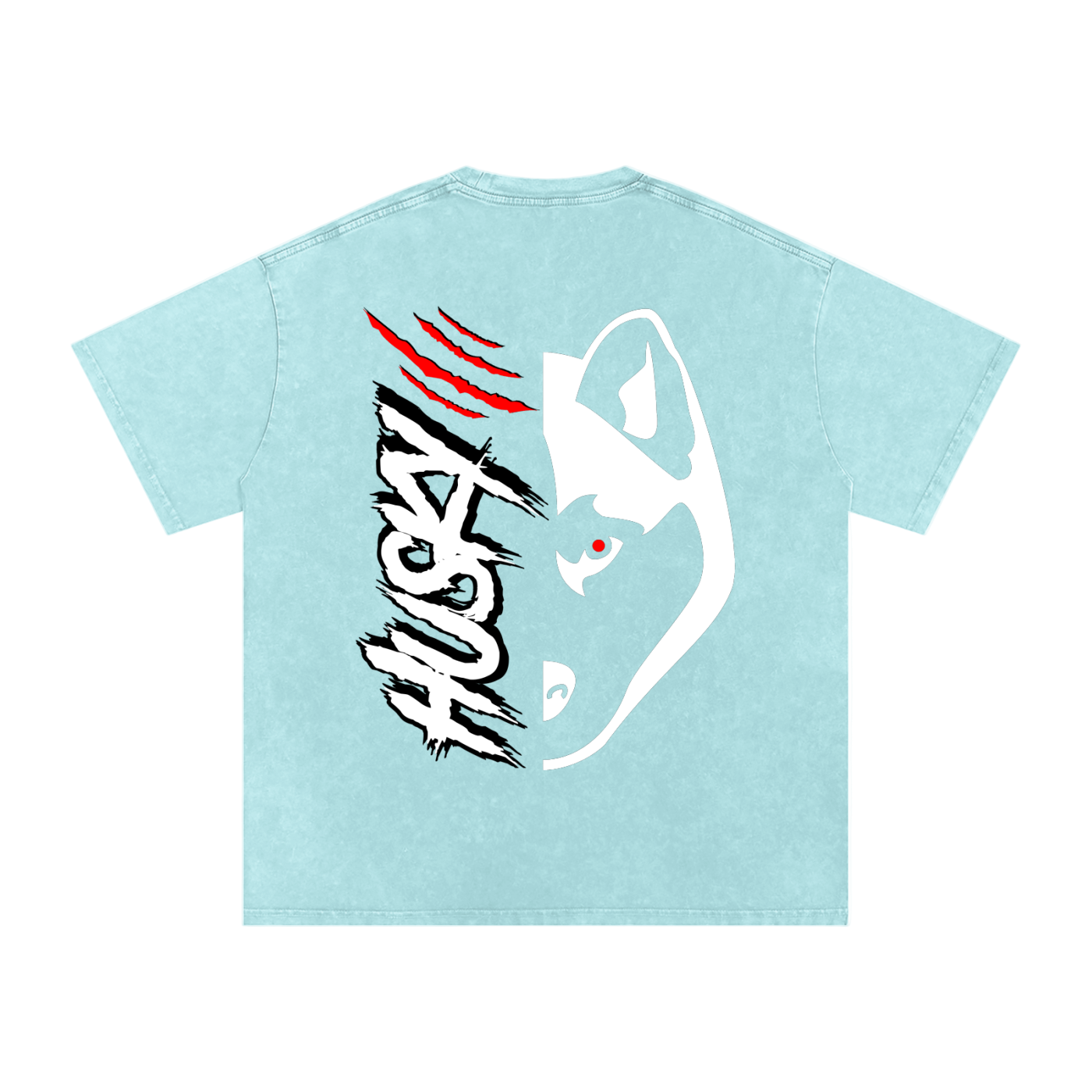 Acid Wash Oversize Half Head T-Shirt