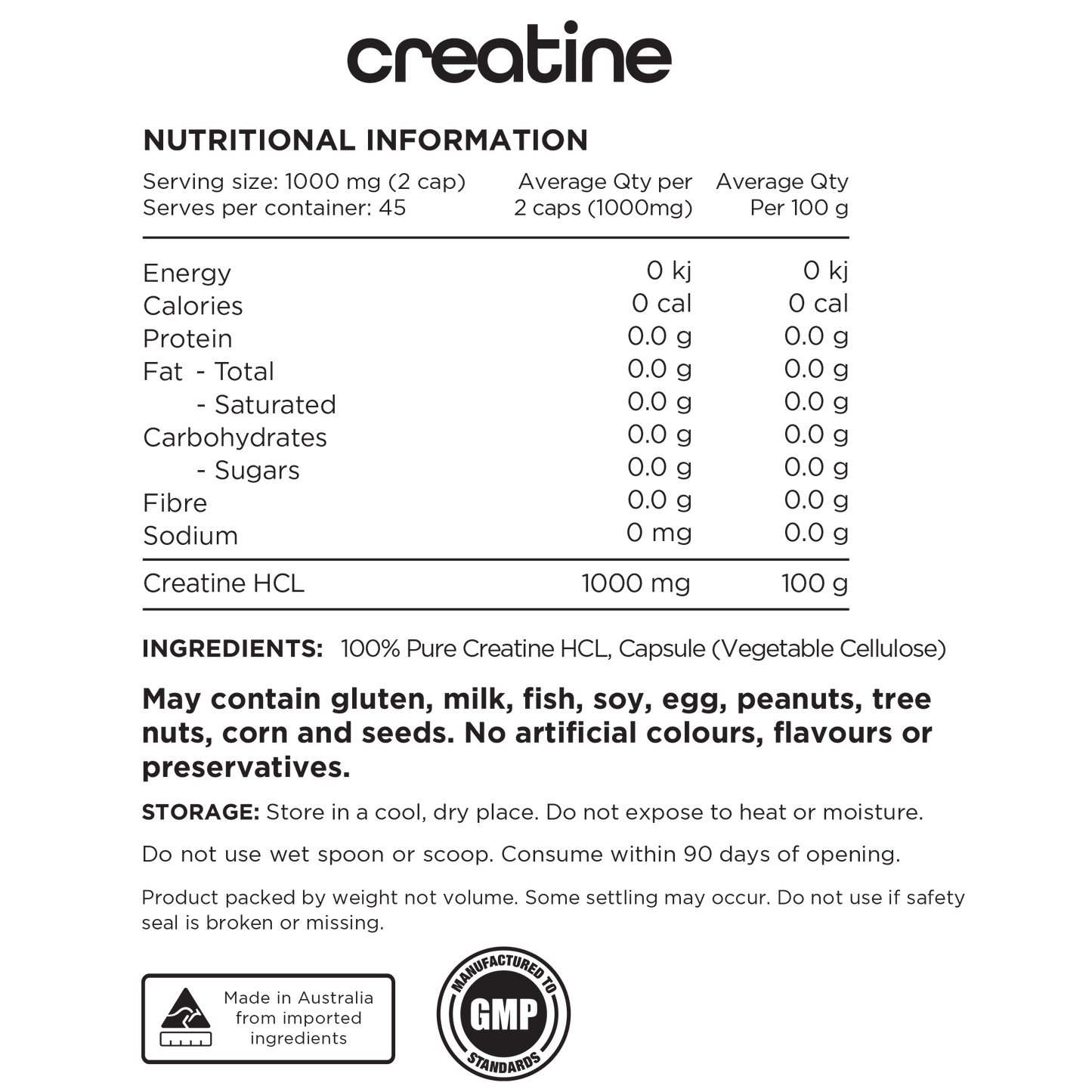 Creatine HCL Capsules SWITCH