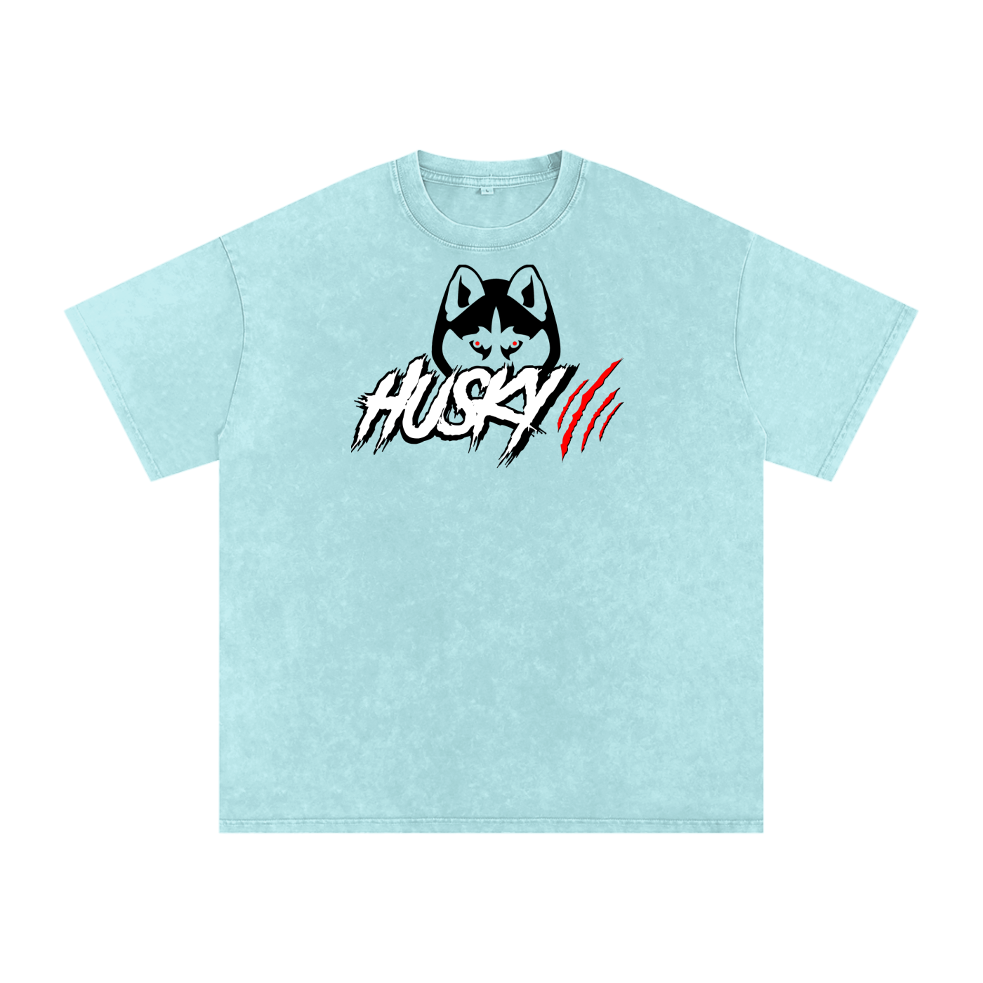 Acid Wash Oversize Half Head T-Shirt
