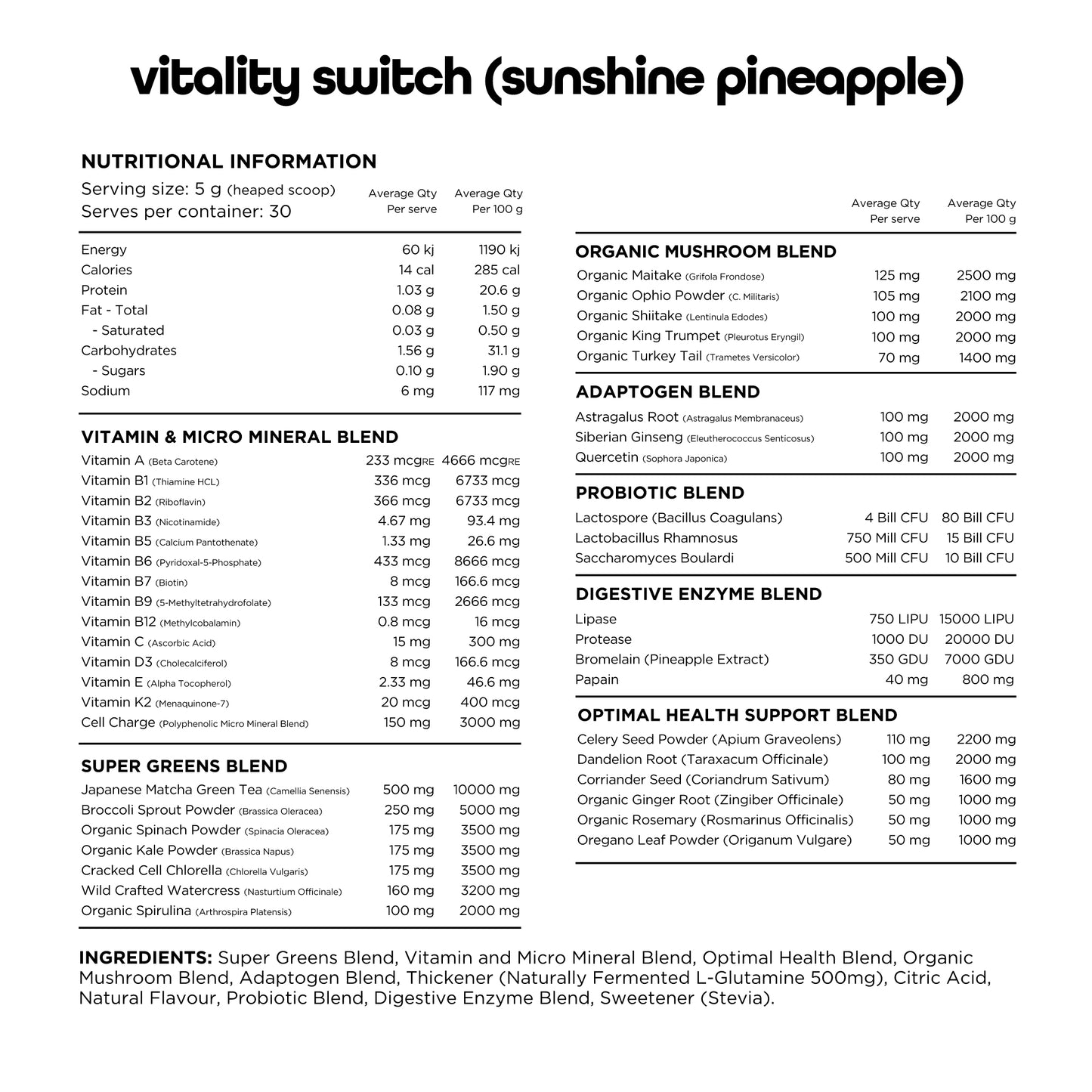 VITALITY SWITCH - 60 serves