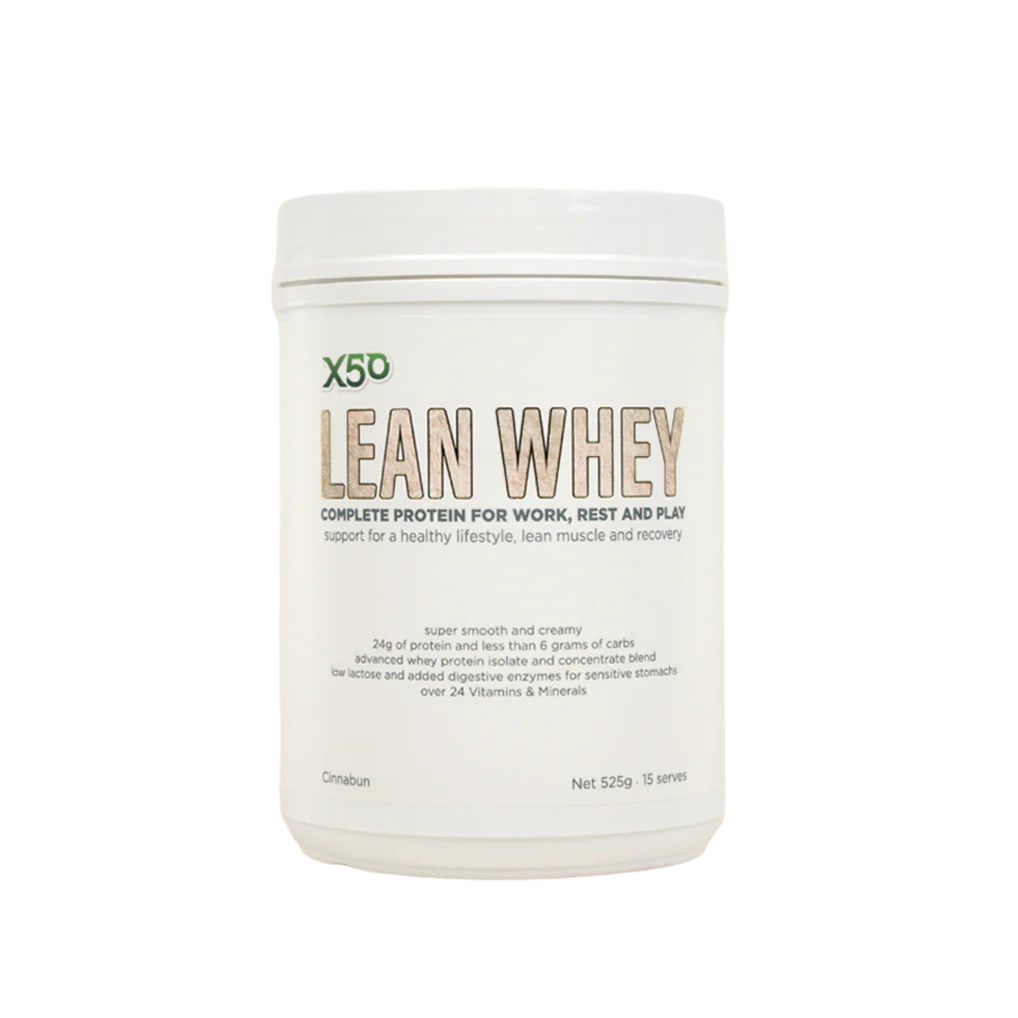 X50 100% LEAN WHEY PROTEIN - CINNAMON DONUT - 525G