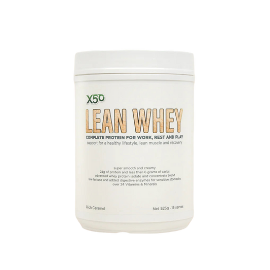 X50 100% LEAN WHEY PROTEIN - CARAMEL POPCORN - 525G