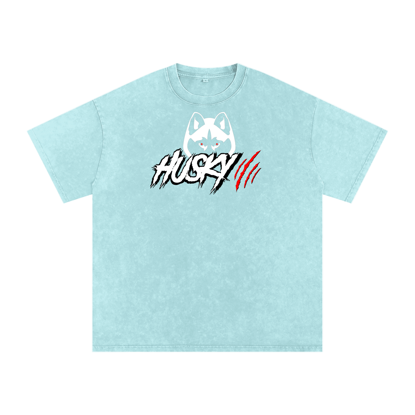 Acid Wash Oversize Half Head T-Shirt