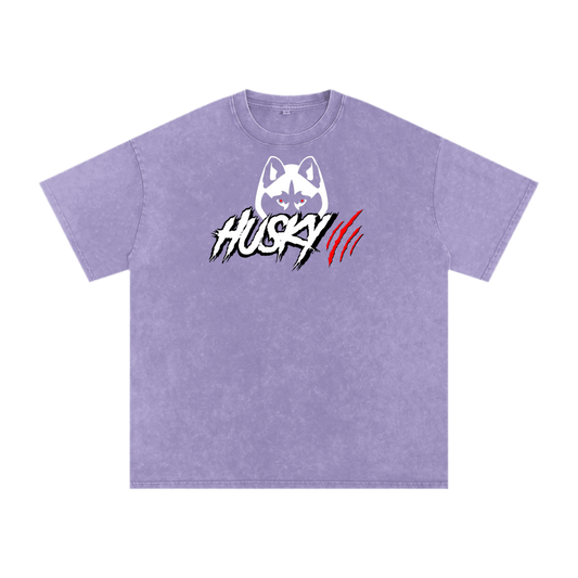 Acid Wash Oversize Half Head T-Shirt