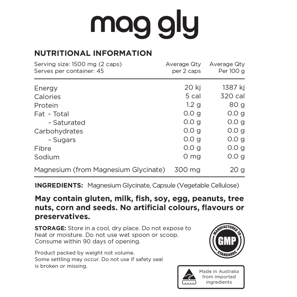 MAG GLY (MAGNESIUM GLYCINATE) CAPS 90mgs
