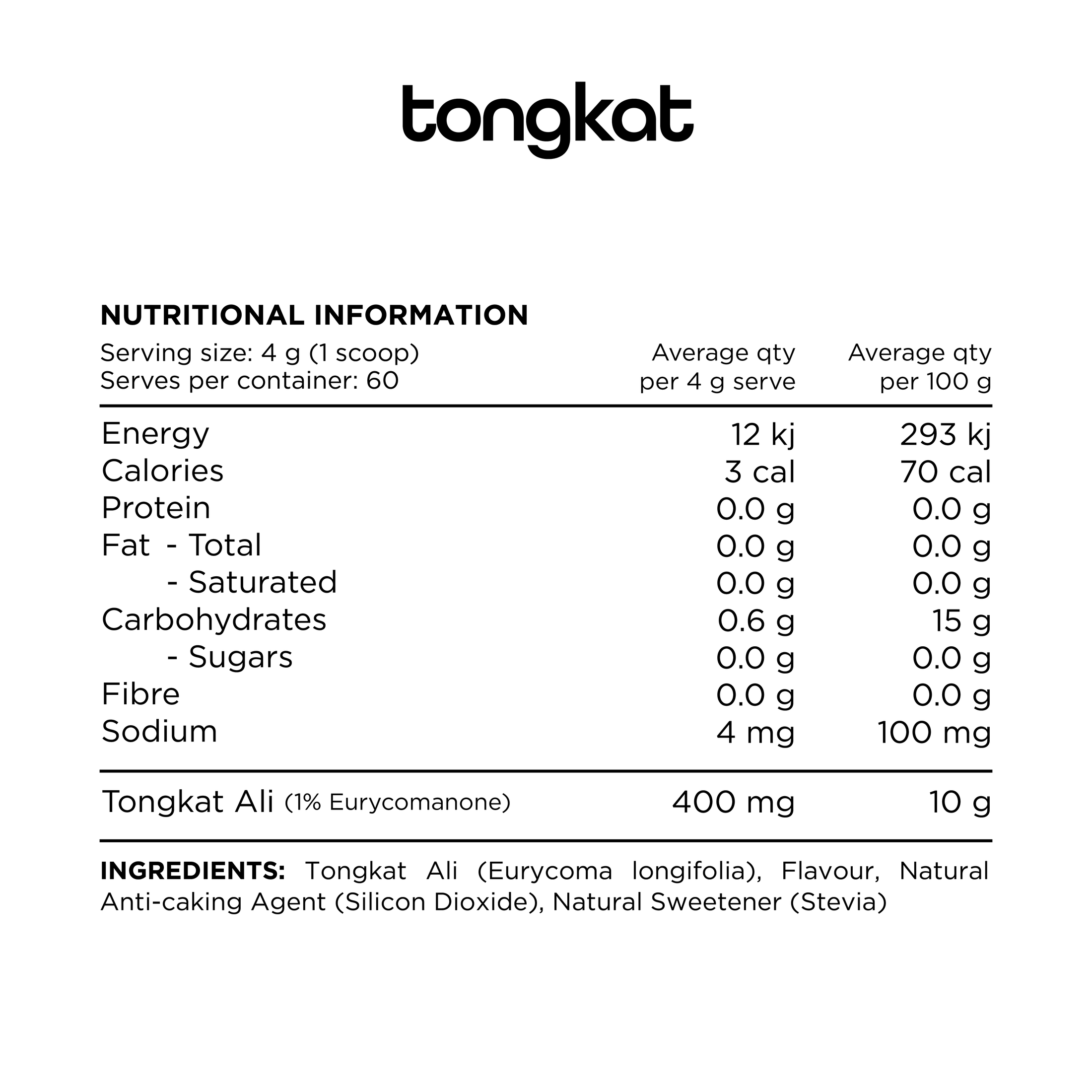 Tongkat Ali Powder – Paradise Fruit – 240 g (60 serve)