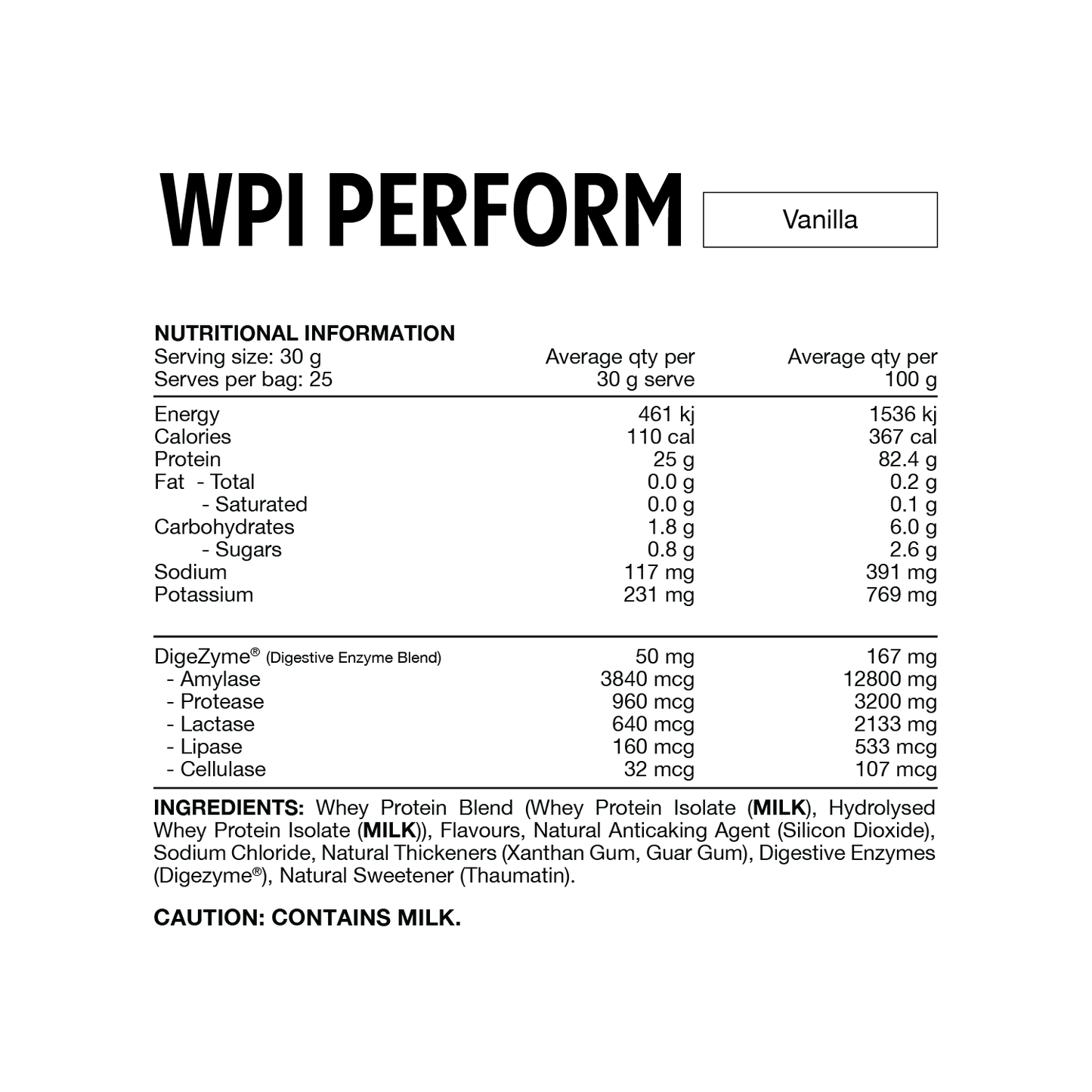 Whey Protein Isolate Perform SWITCH