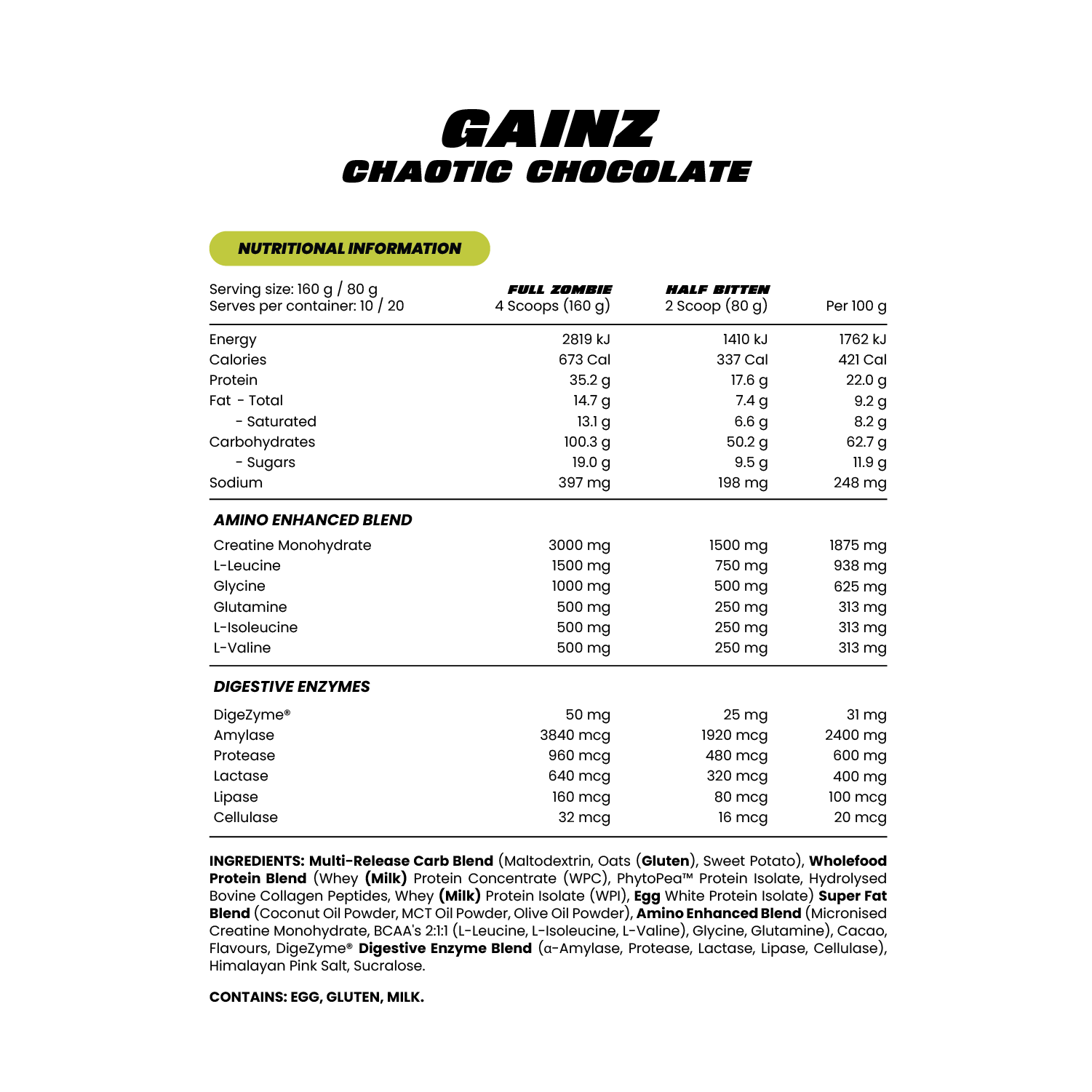 Mass Gainer Musclez 1.6Kgs
