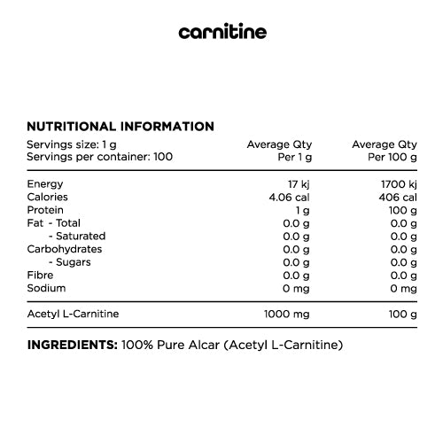 ESSENTIALS - Acetyl L-Carnitine - 100 serve