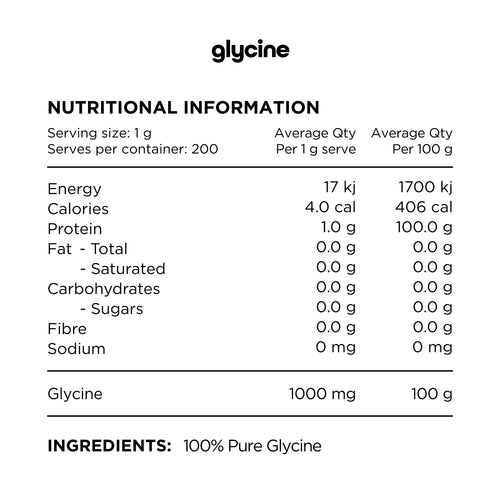 100% PURE GLYCINE - 200G