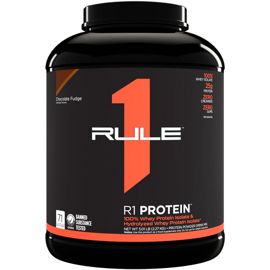 R1 PROTEIN - 71 SERVE - CHOCOLATE FUDGE - 5LB