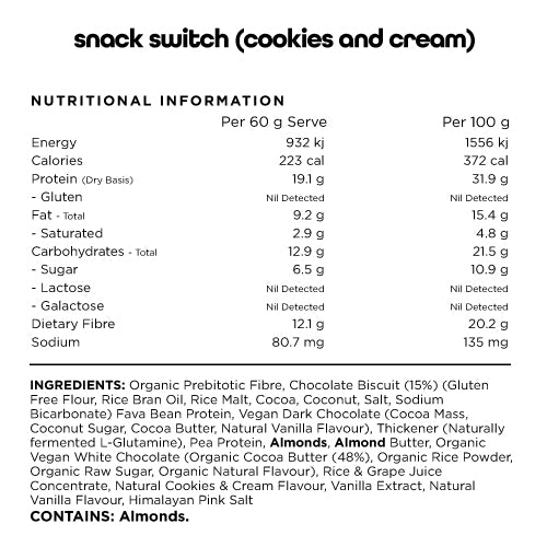 SNACK SWITCH - CHOC COOKIES & CREAM - 12 BAR BOX