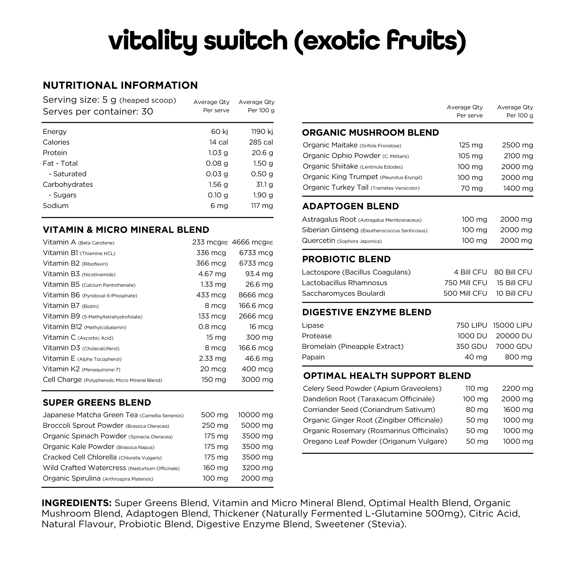 VITALITY SWITCH - 60 serves