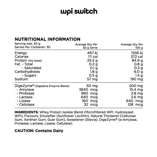 WPI-95 SWITCH - Unflavoured - 30 serve